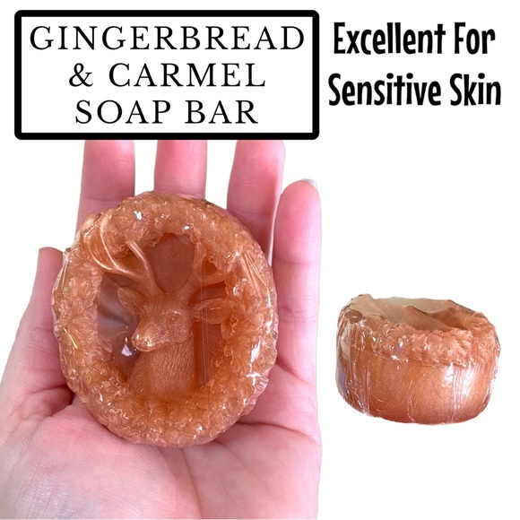 Effervescent Bubbles Other - 1 Bar, Deer Wreath, Gingerbread and Carmel, Handmade Soap ( PRICE IS FIRM )